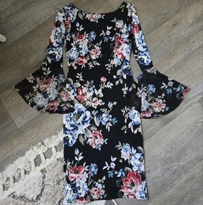 White House Black Market Black Floral Dress